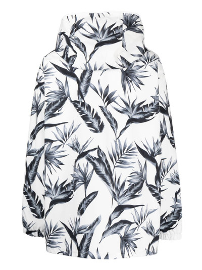 Fumito Ganryu leaf-print hooded jacket outlook