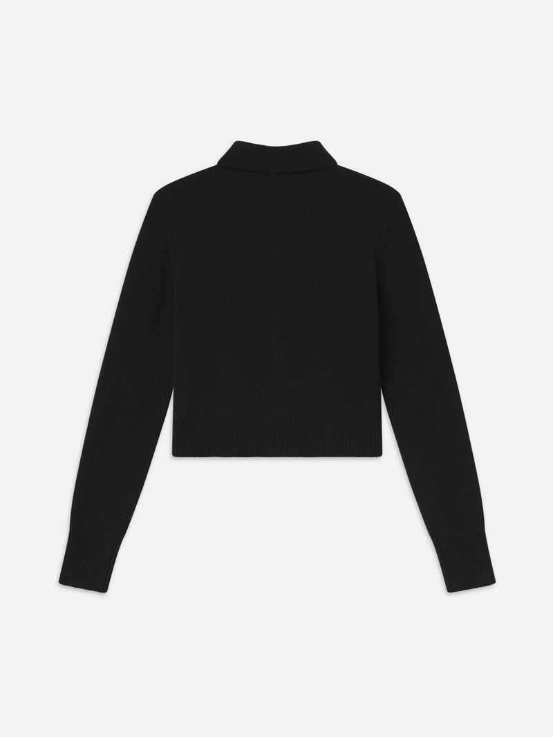 Shrunken Cashmere Cardi in Black 4