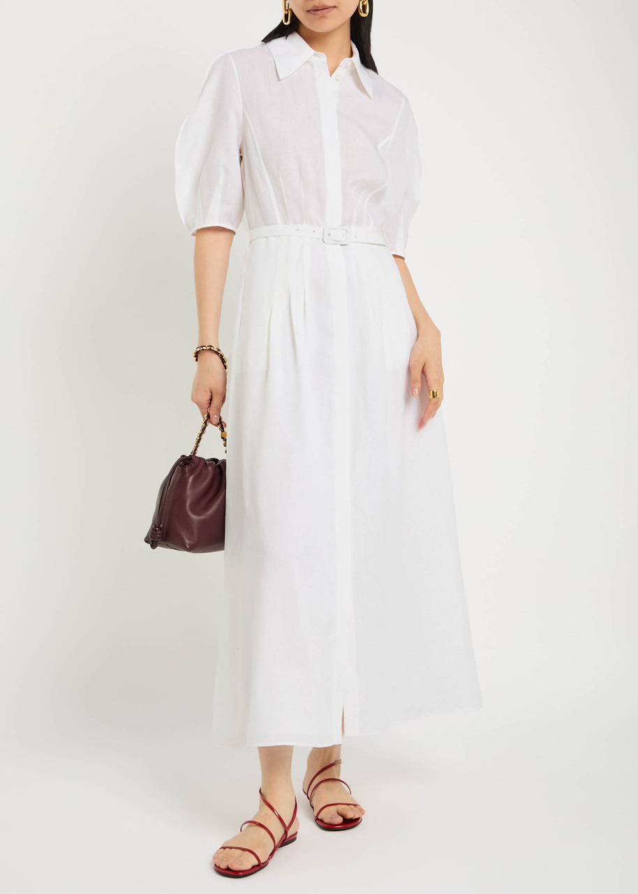Gabriela Hearst Maude Darted Linen Midi Shirt Dress - 4