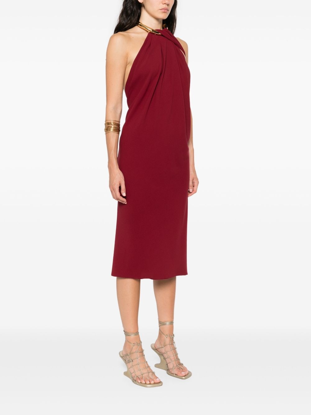 silk crepe midi dress - 3