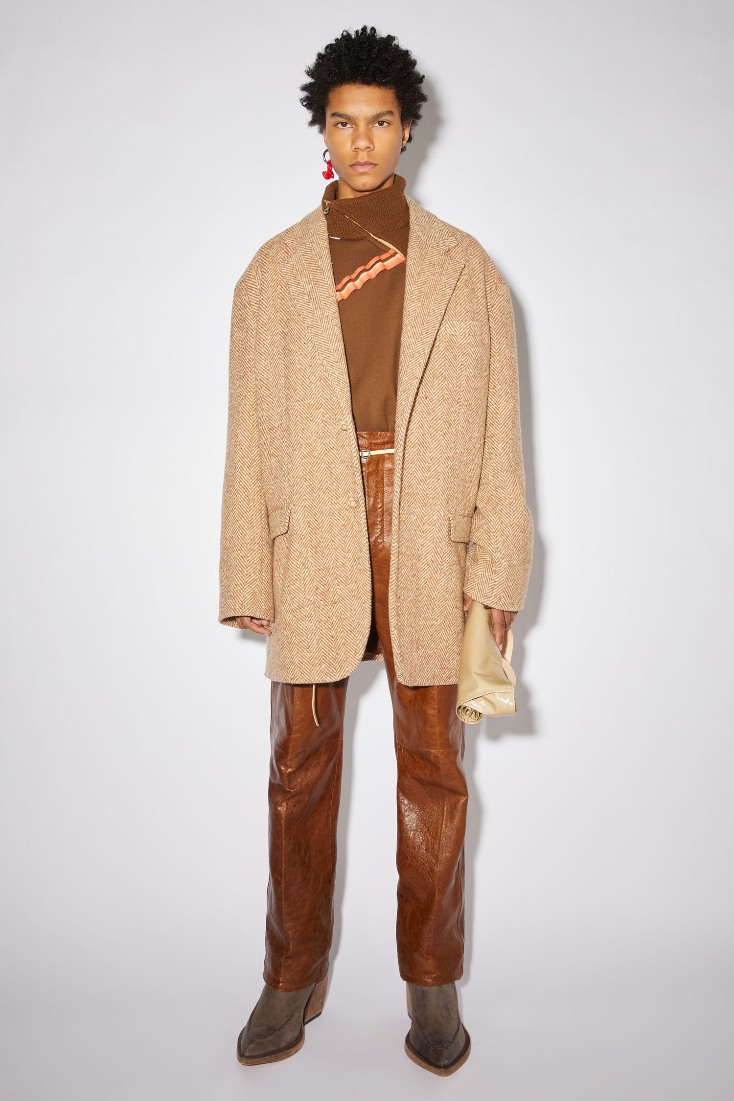 Tailored jacket - Camel/ecru - 2