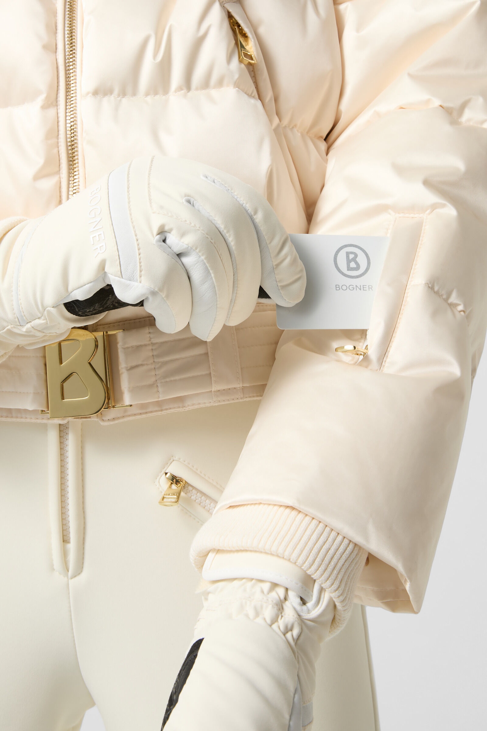 Aya Two-in-one ski overalls in Cream - 5