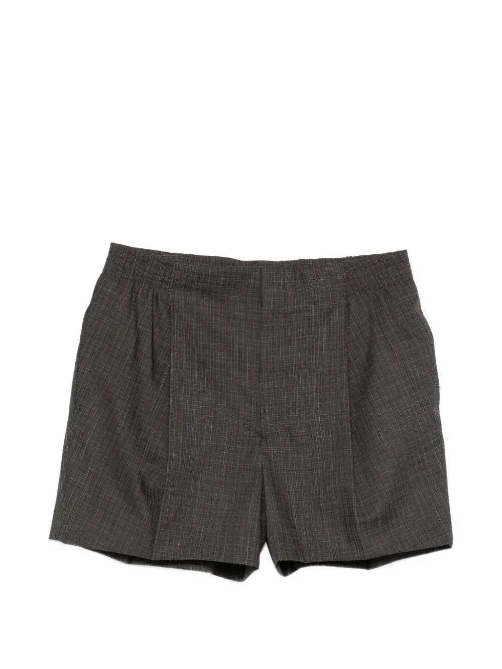 pleated check-pattern shorts - 1