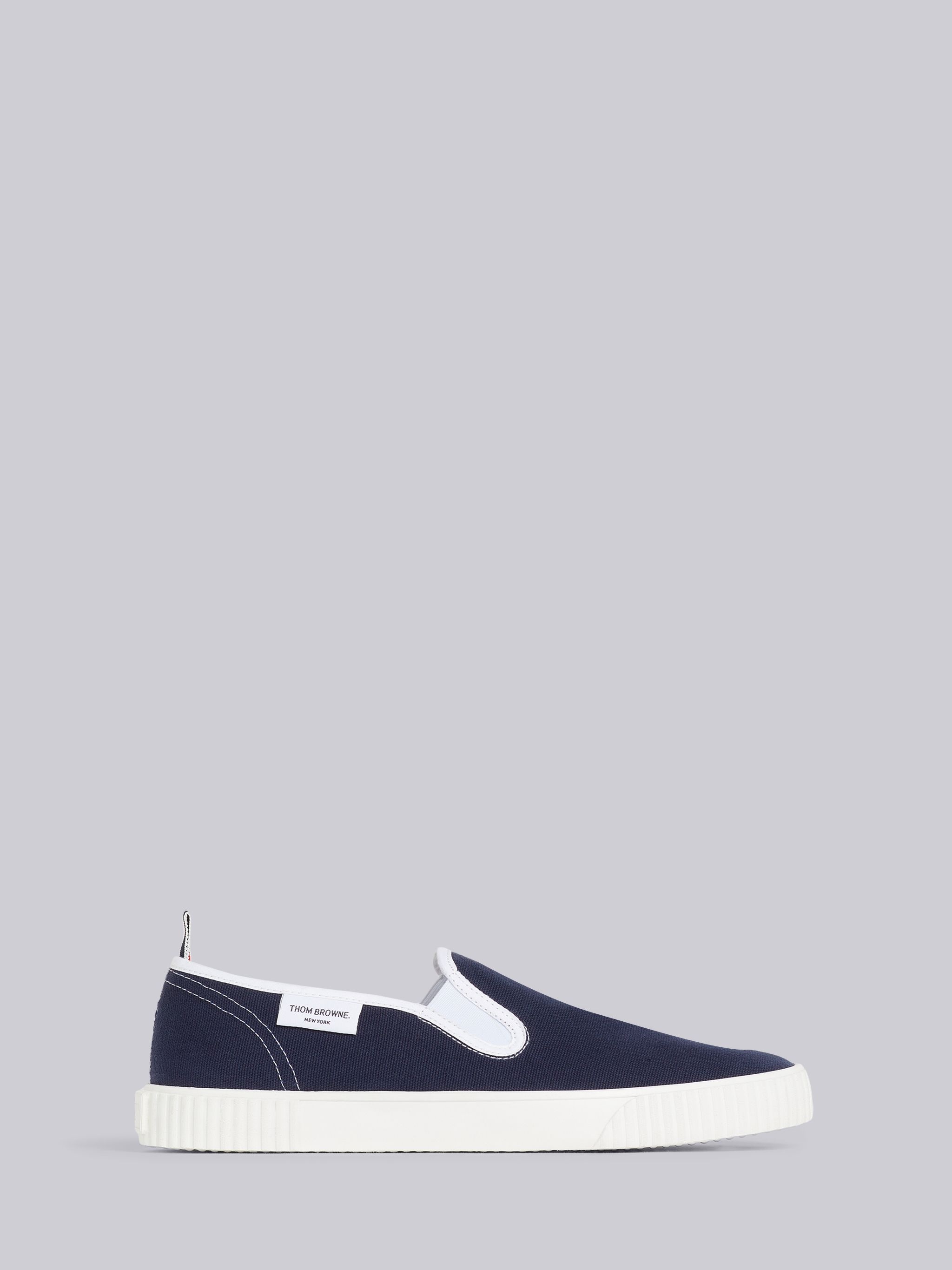 Navy Cotton Canvas Slip-On Heritage Trainer - 1