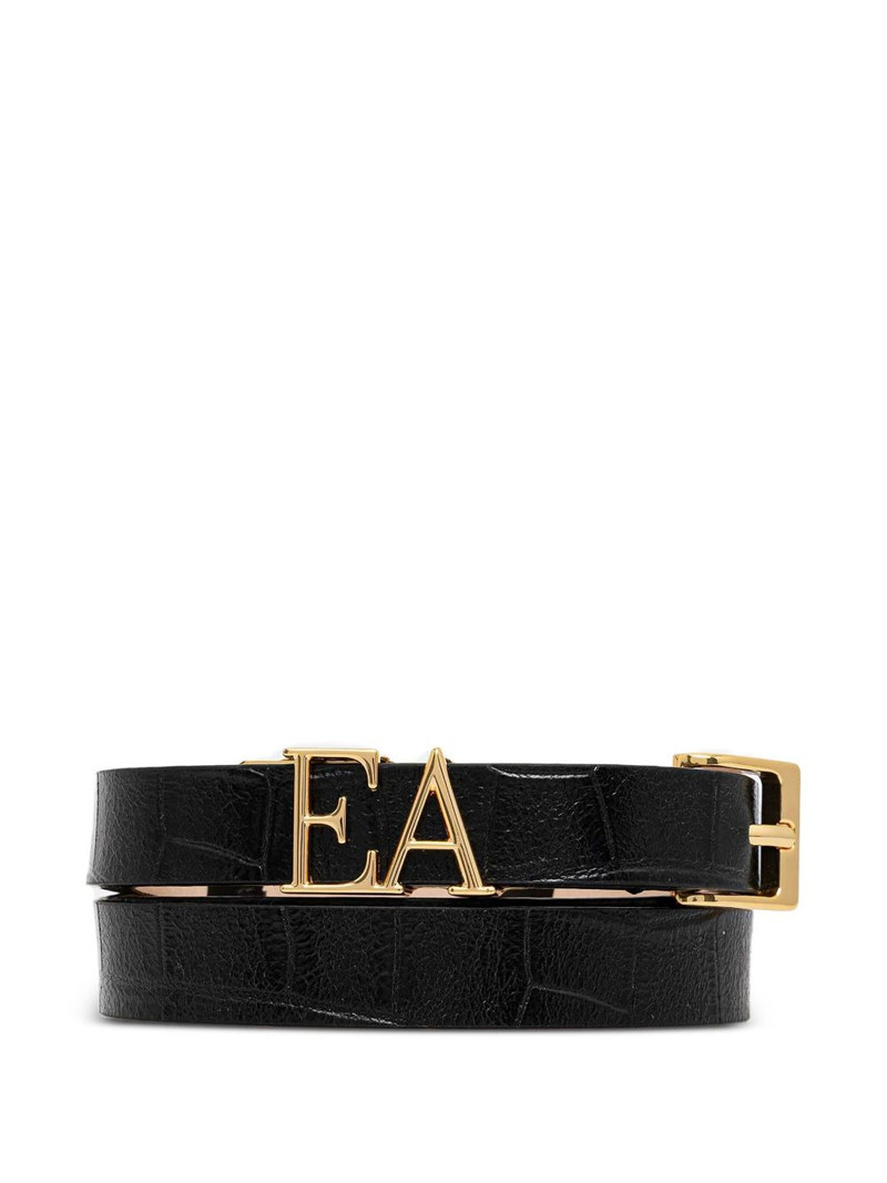 croc-embossed buckle belt 1