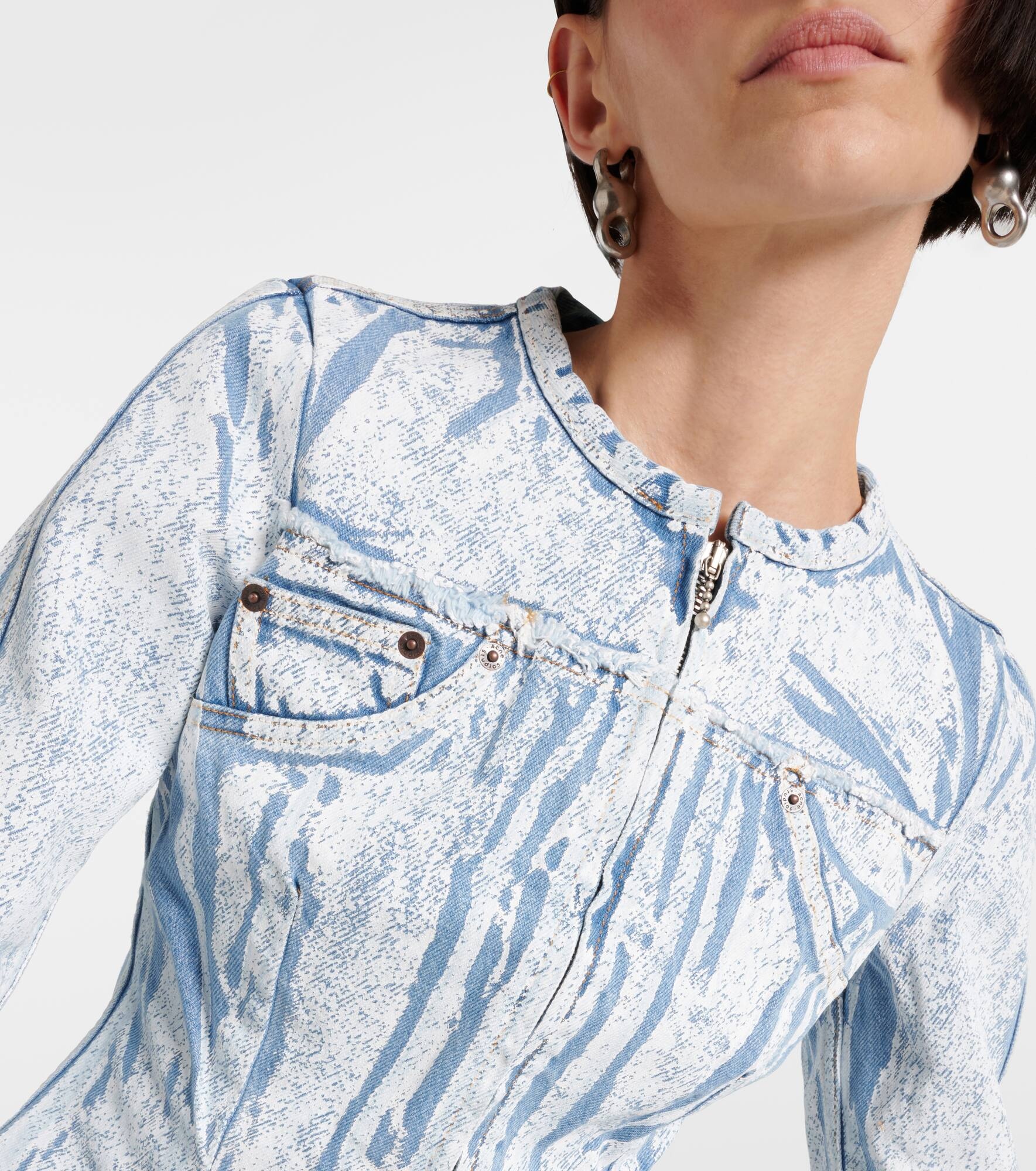 Printed denim jacket - 4