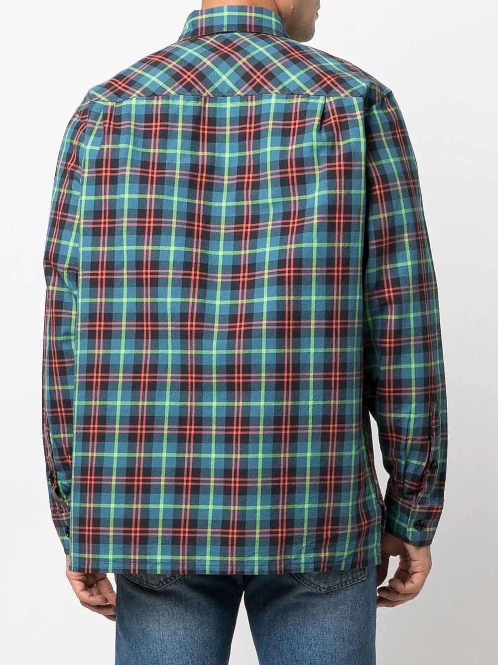 flap pocket checked shirt - 4