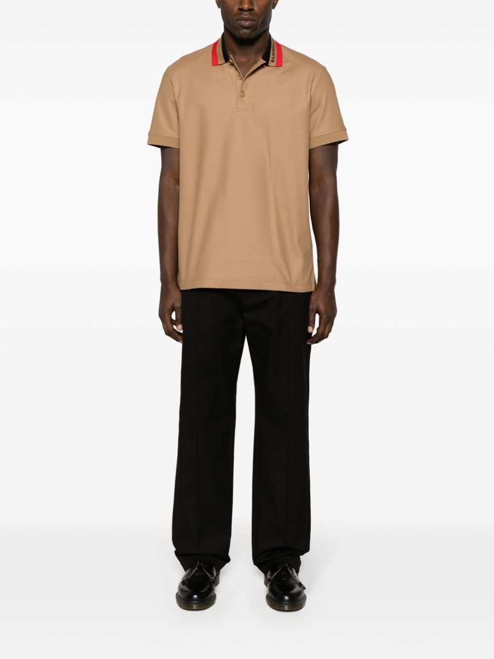 contrasting-collar cotton polo shirt - 2