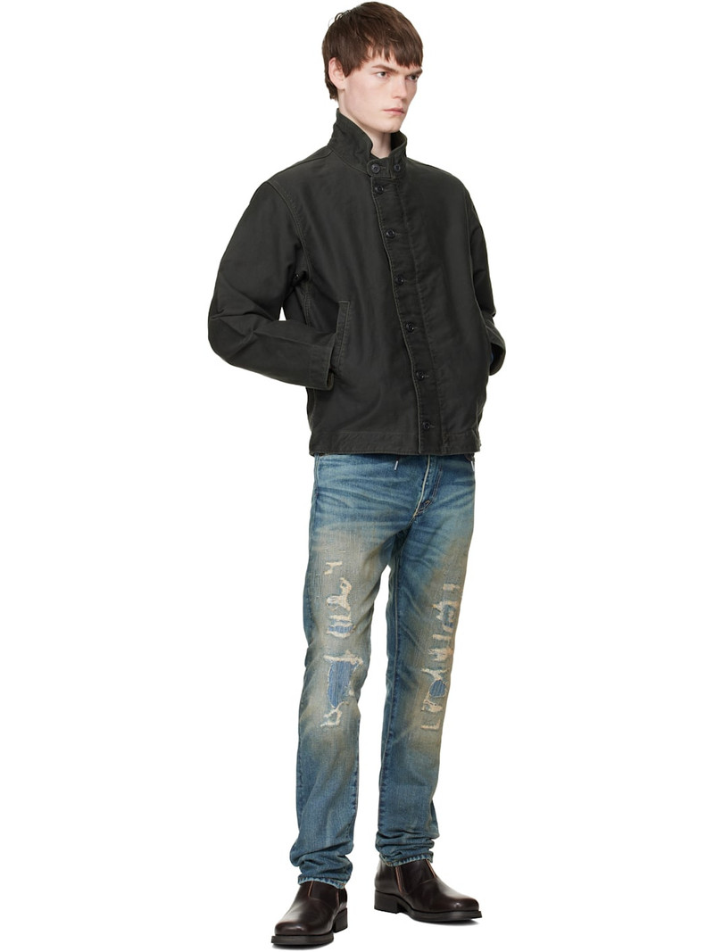 RRL by Ralph Lauren Black Corduroy-Collar Cotton Deck Jacket outlook