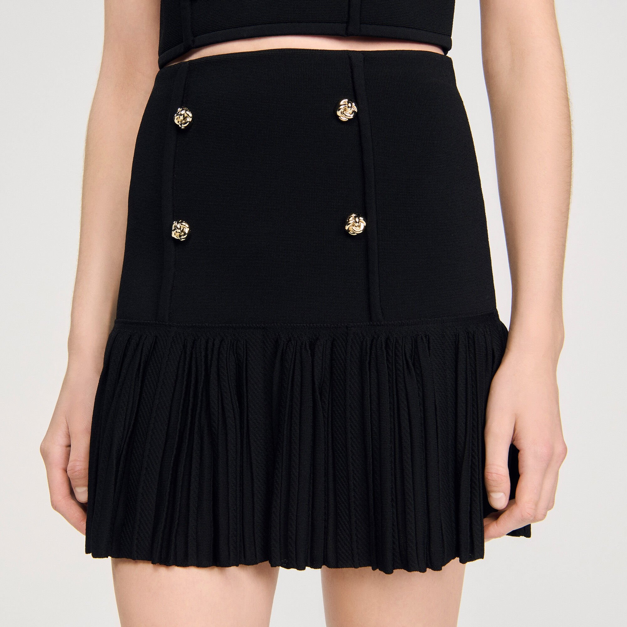 MINI PLEATED KNIT SKIRT - 3