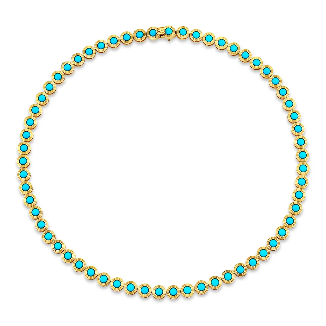 TURQUOISE FLUTED ETERNITY NECKLACE - 1