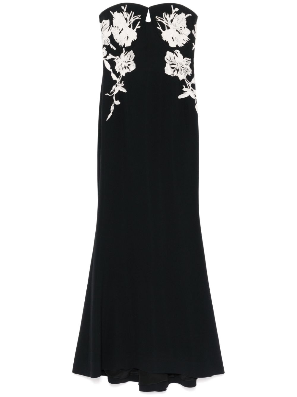 embroidered strapless dress - 1