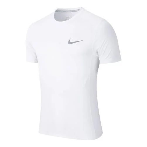 Nike Miler Running Tops Quick Dry Short Sleeve White AT3952-100 - 1