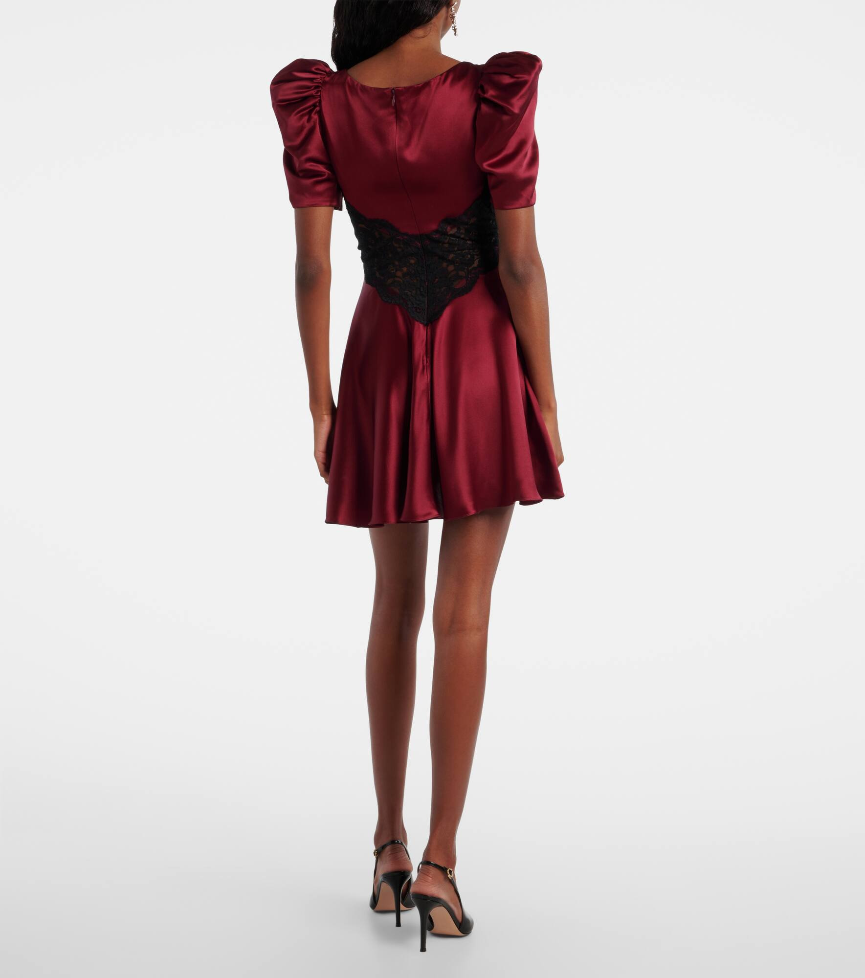 Lace-trimmed silk cocktail dress - 3