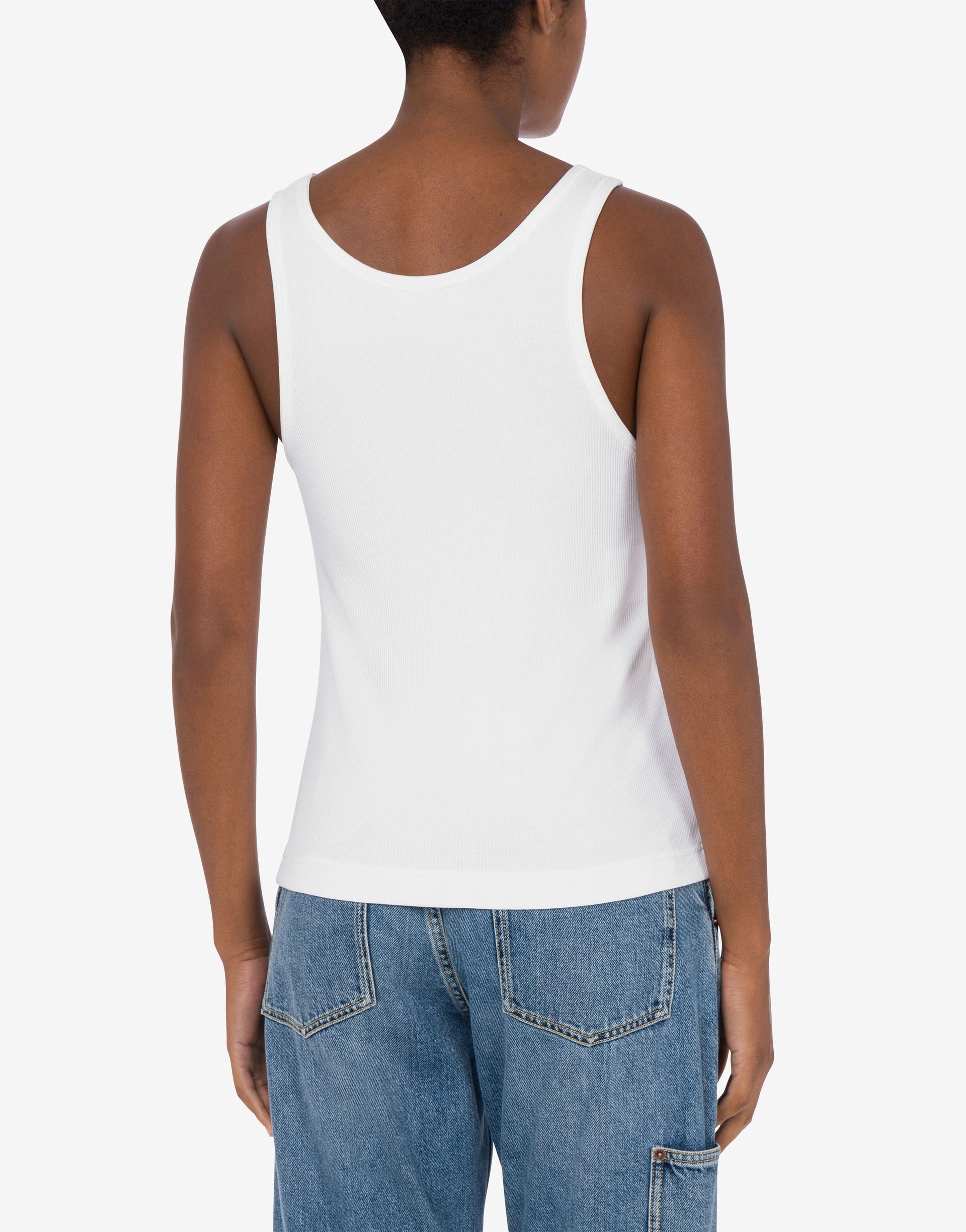 STRETCH COTTON TANK TOP LAUREL CROWN LOGO - 2