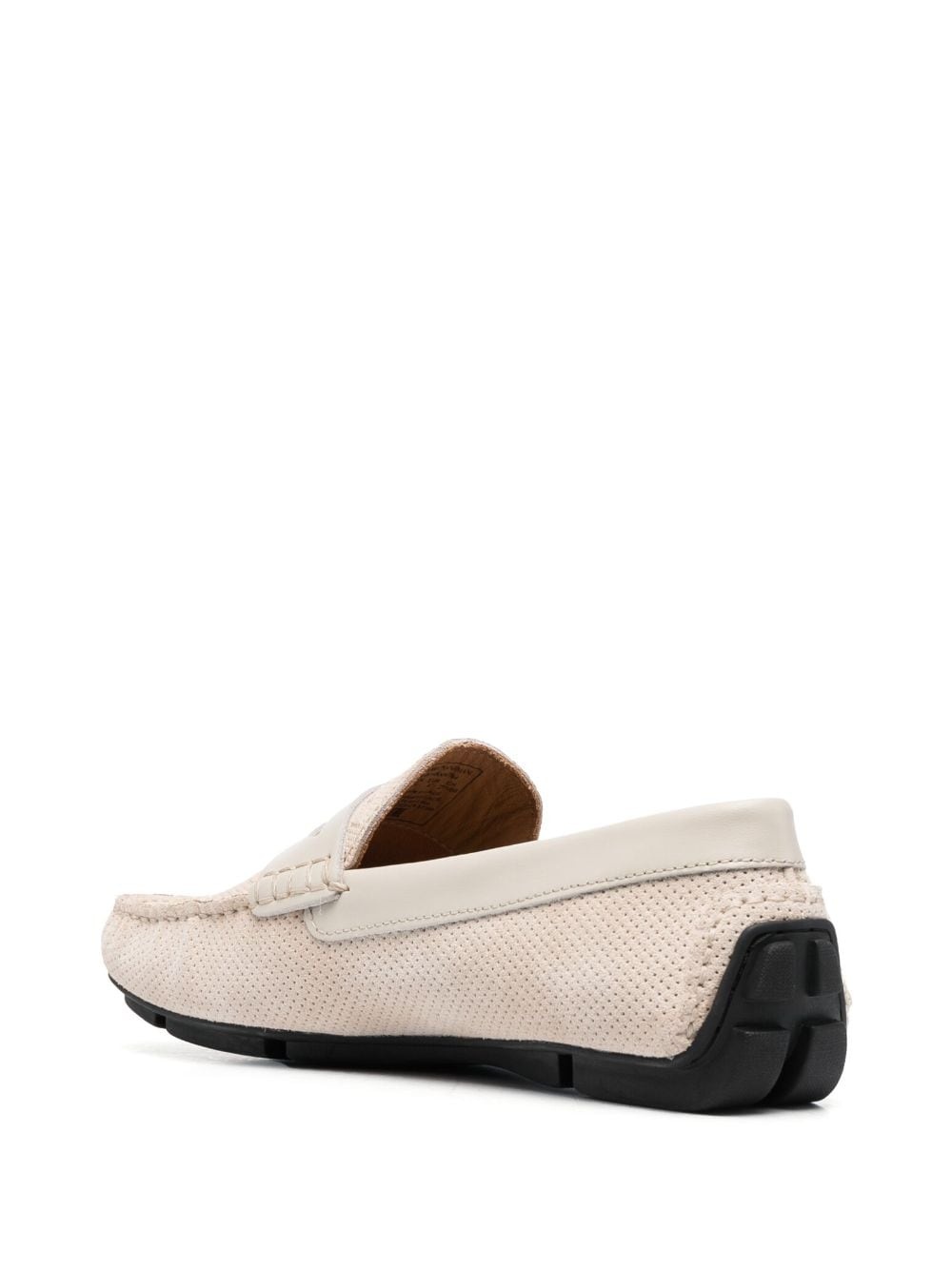 flocked-logo driving loafers - 3