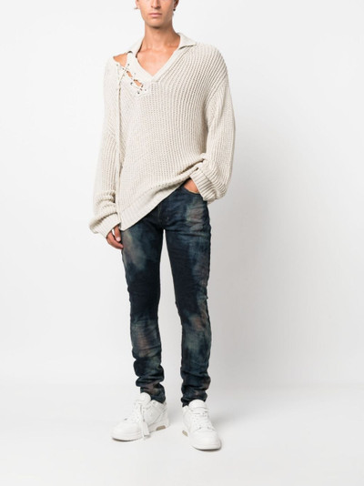 Ksubi bleached-effect slim-cut jeans outlook