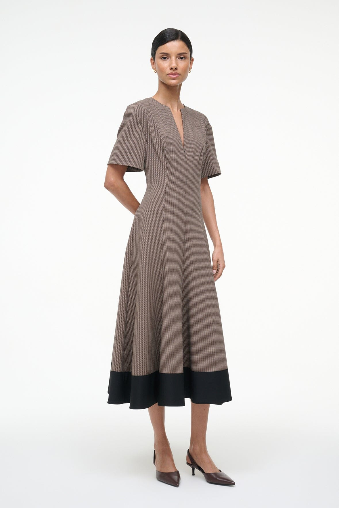 STAUD FRANCES DRESS HOUNDSTOOTH - 4
