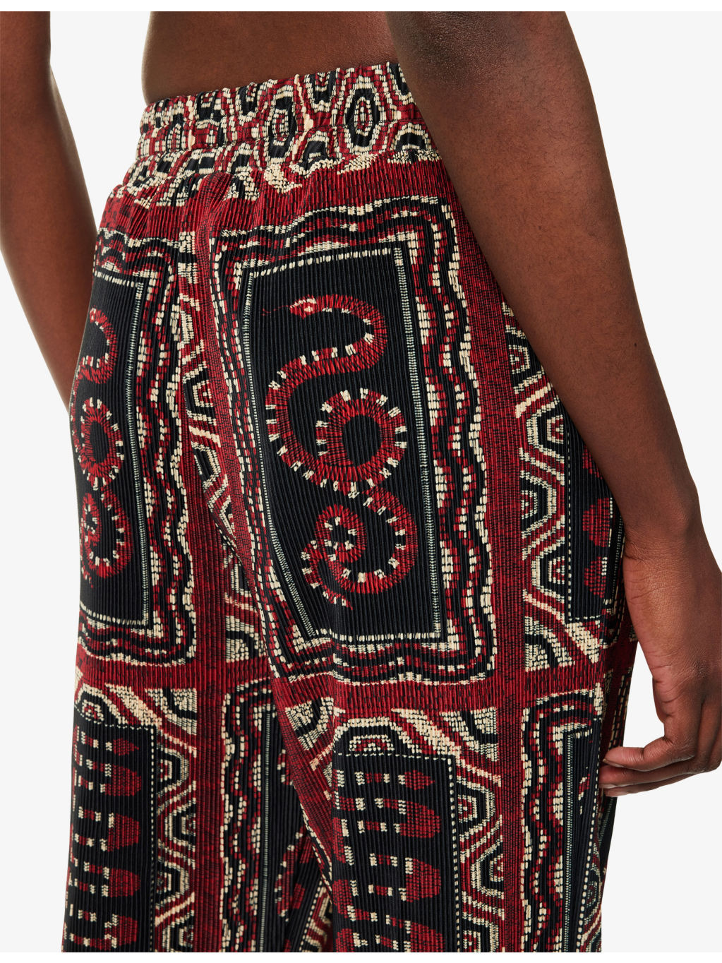 Graphic-Print Pleated Woven Trousers - 5