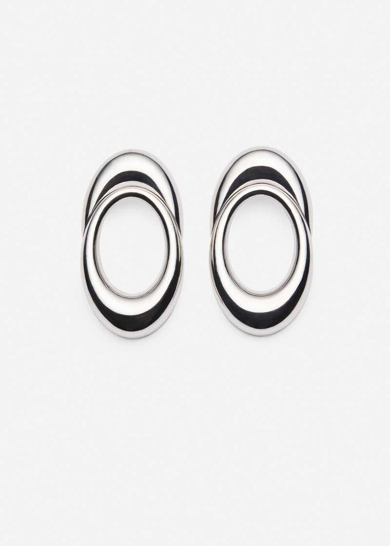 Oval hoop earrings in silver 1