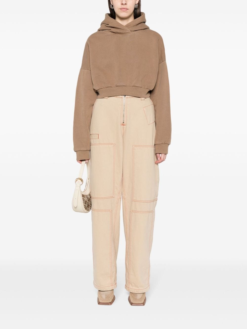 organic-cotton cropped hoodie - 2