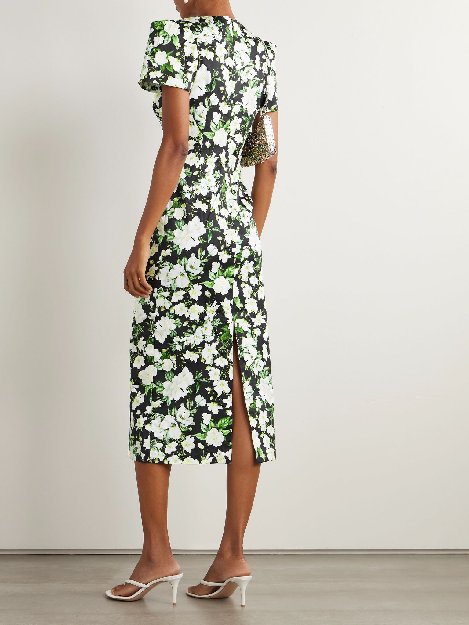 Sygne floral-print cotton-blend midi dress Black - 3