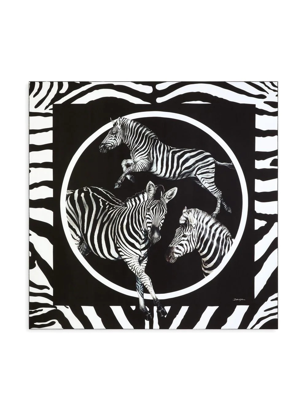 zebra-print silk scarf - 3