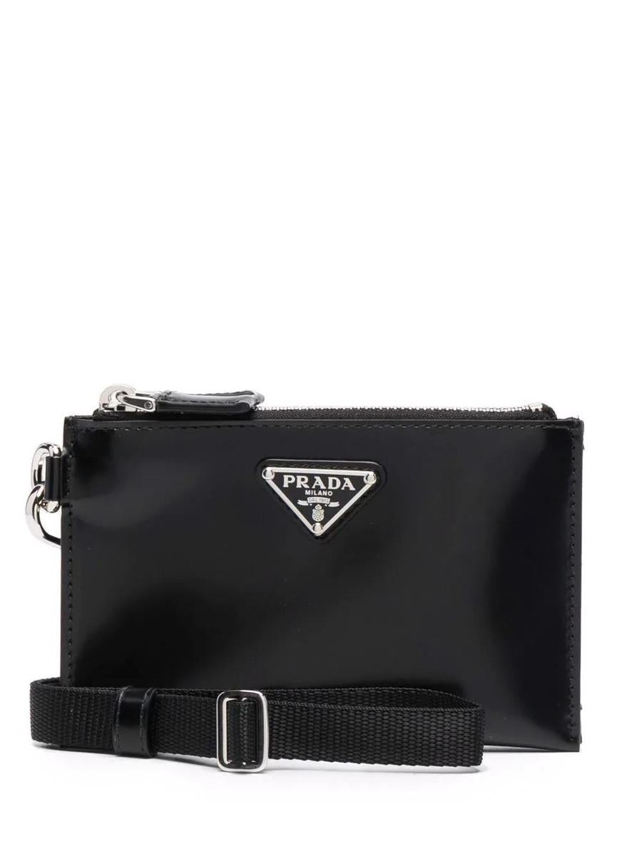 Prada Prada Logo Plaque Zip-Up Wallet | baltini | REVERSIBLE