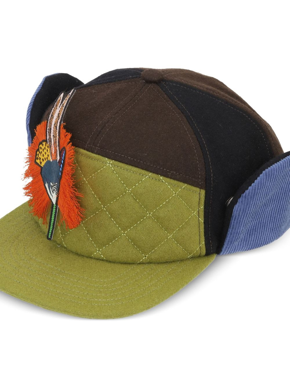 feather-embellished cap - 2