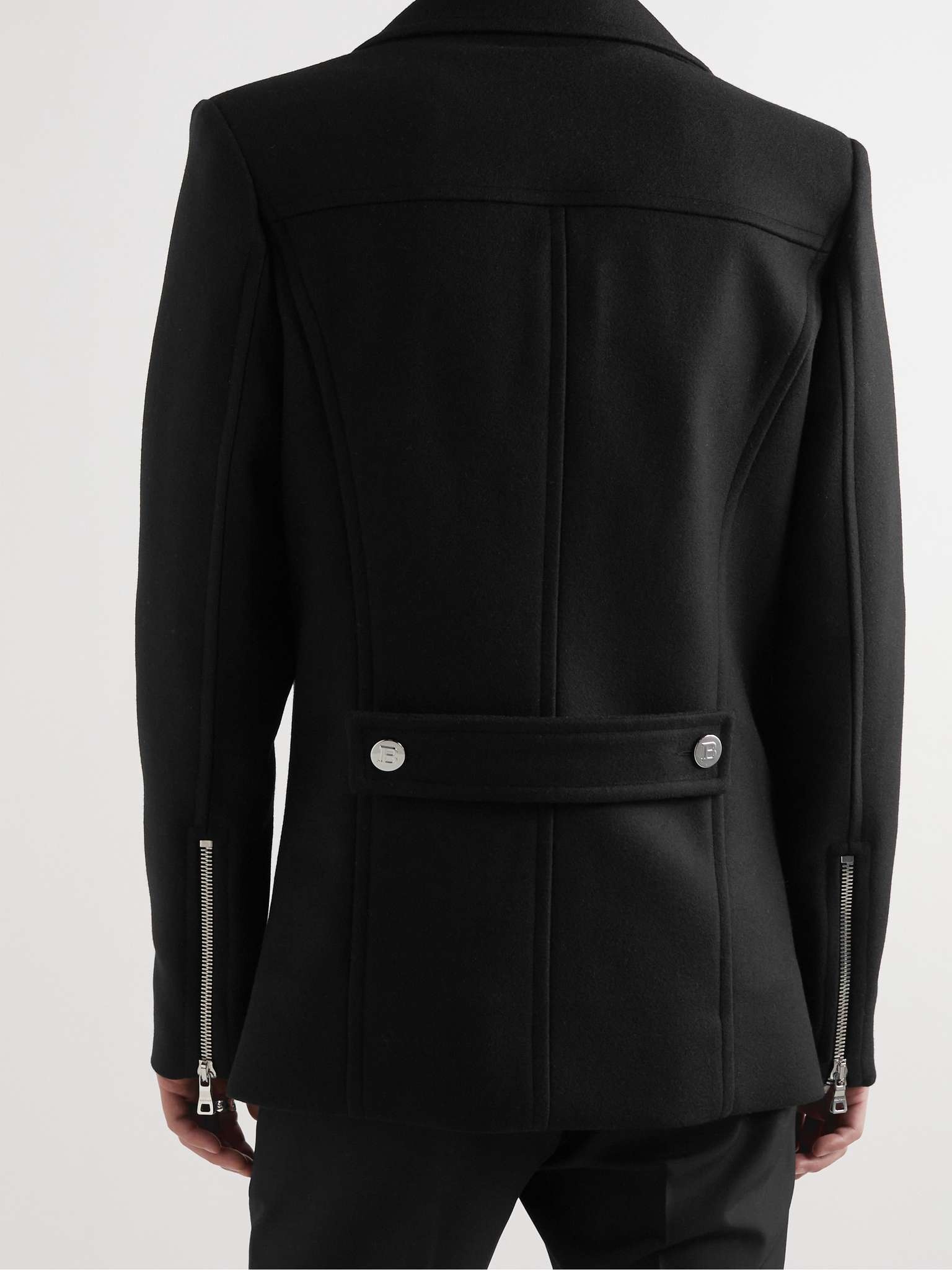 Belted Wool-Blend Peacoat - 4