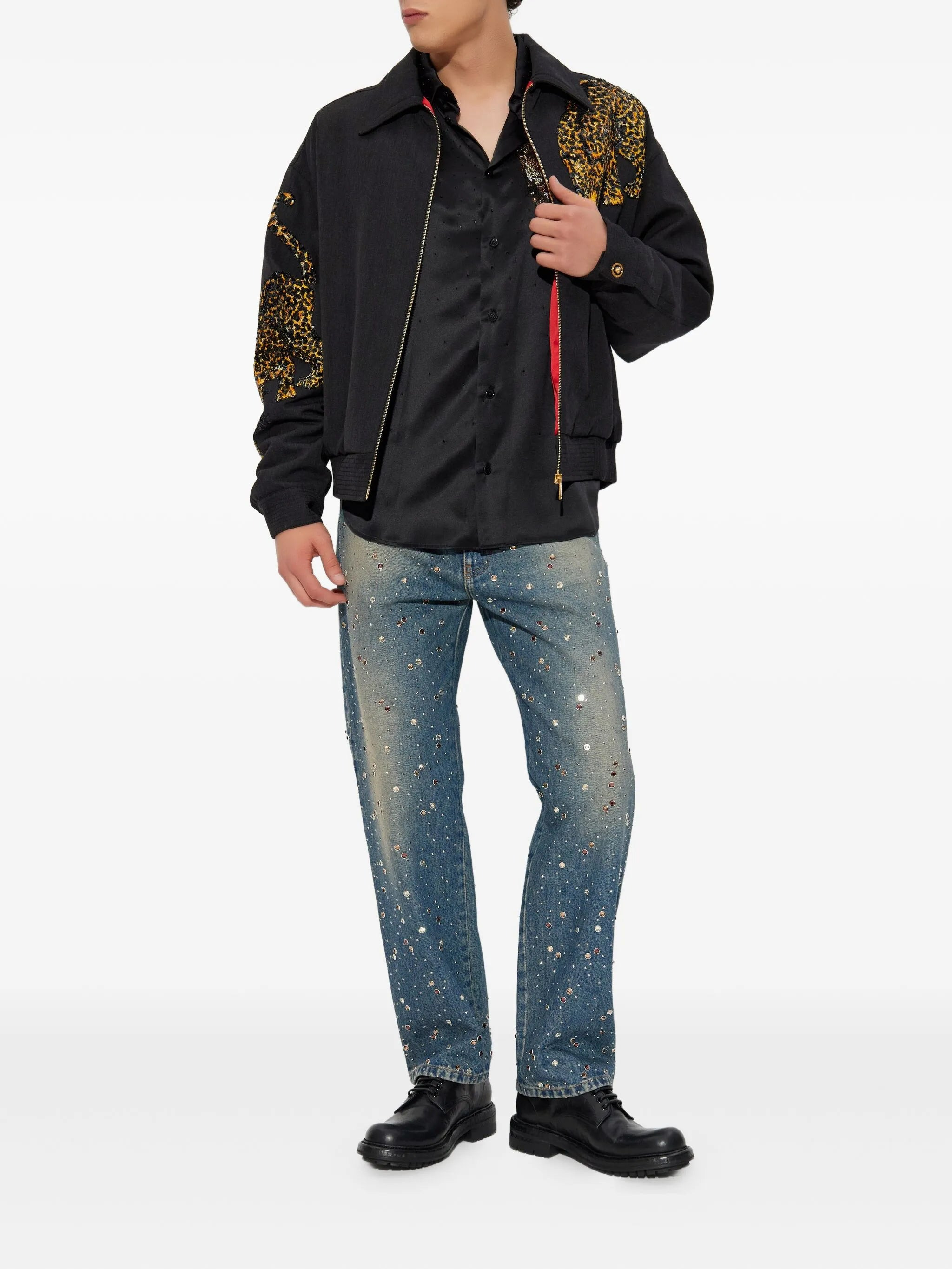 Versace Animal-print Zip-up Jacket - 4