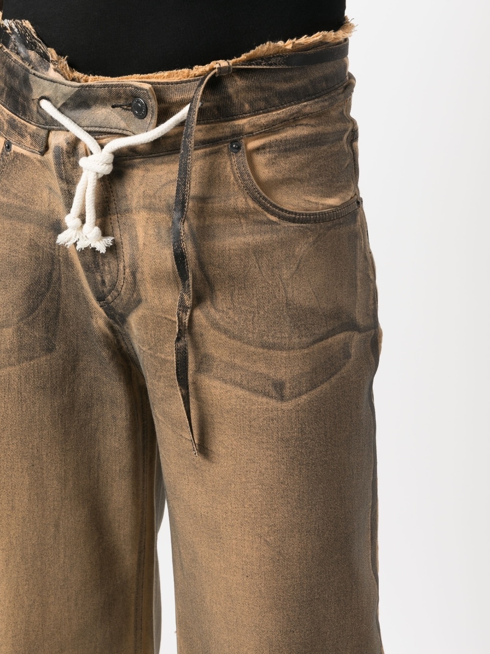 wide-leg denim pants - 6