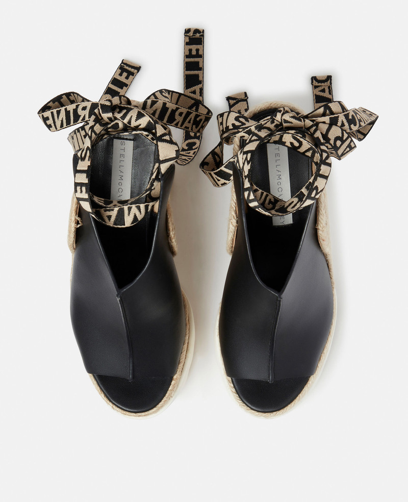 Stella McCartney Gaia Alter Mat Peeptoe Wedge Espadrilles outlook