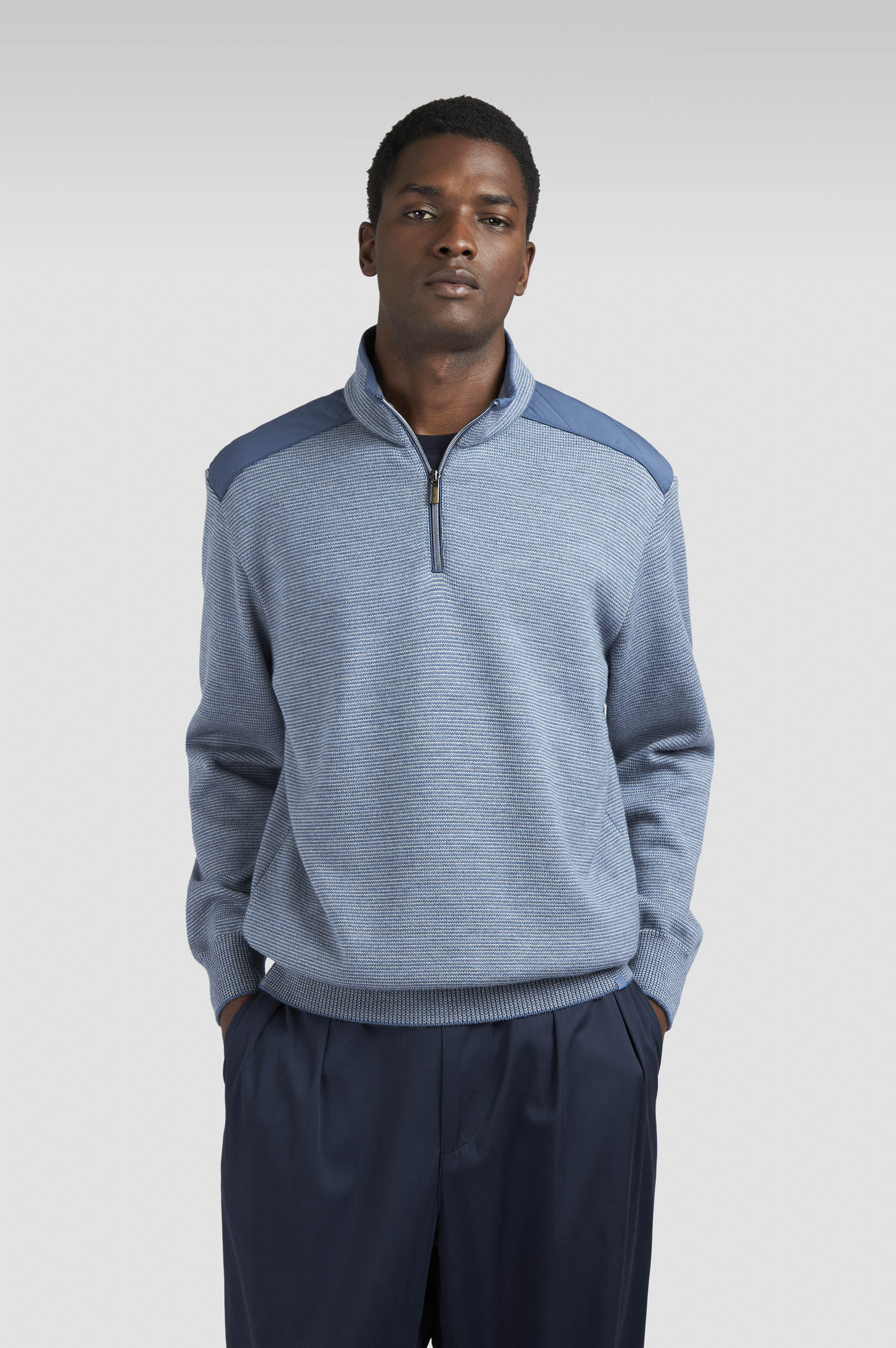 SOFT COOL TOUCH WOOL HALF ZIP SWEATER WITH TYPHOON® PLATINUM DETAILS - 6
