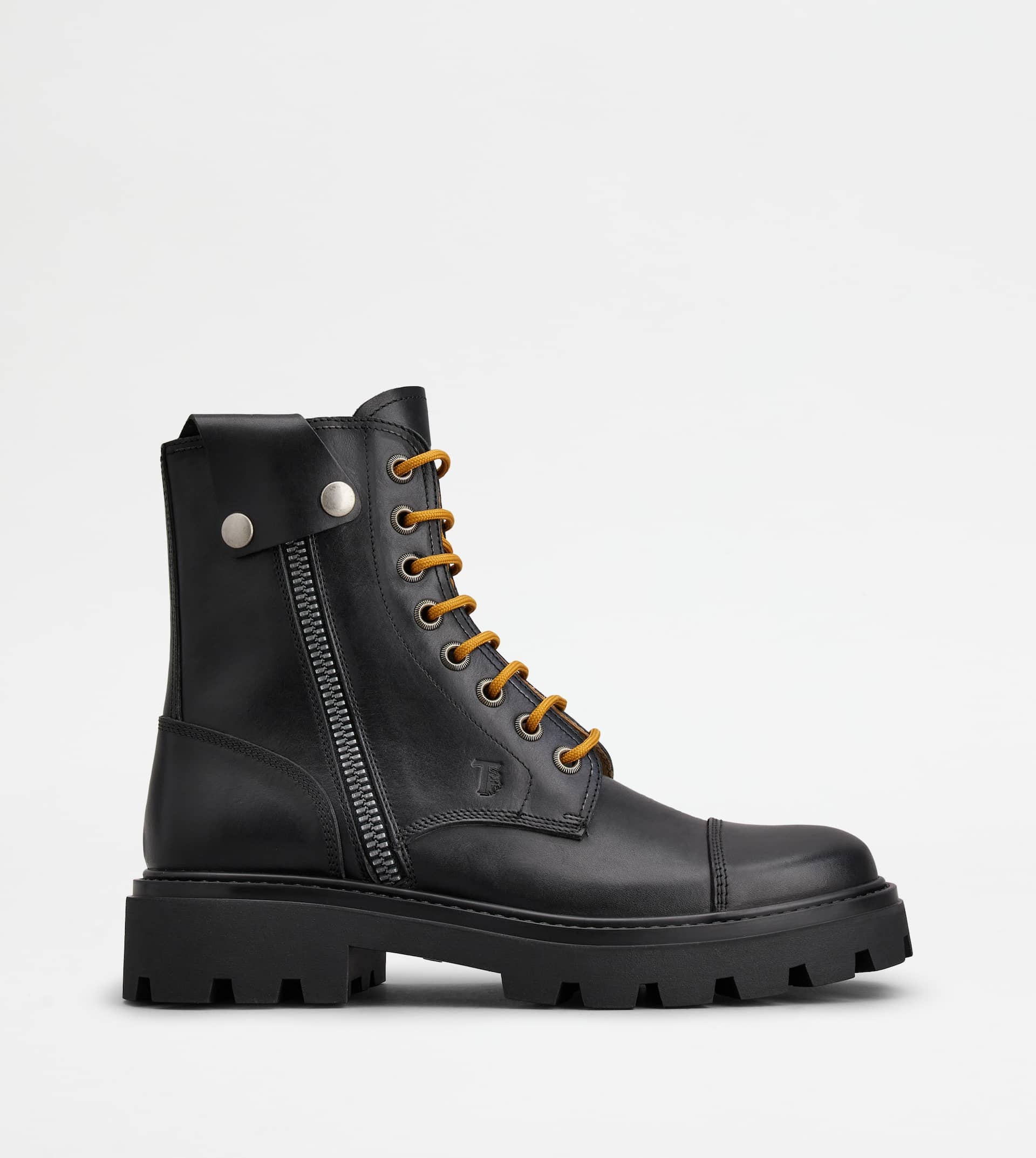 TOD'S COMBAT BOOTS IN LEATHER - BLACK - 1