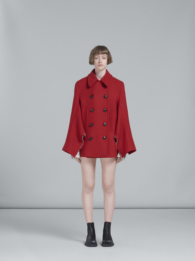 Marni RED DOUBLE-BREASTED PEACOAT outlook