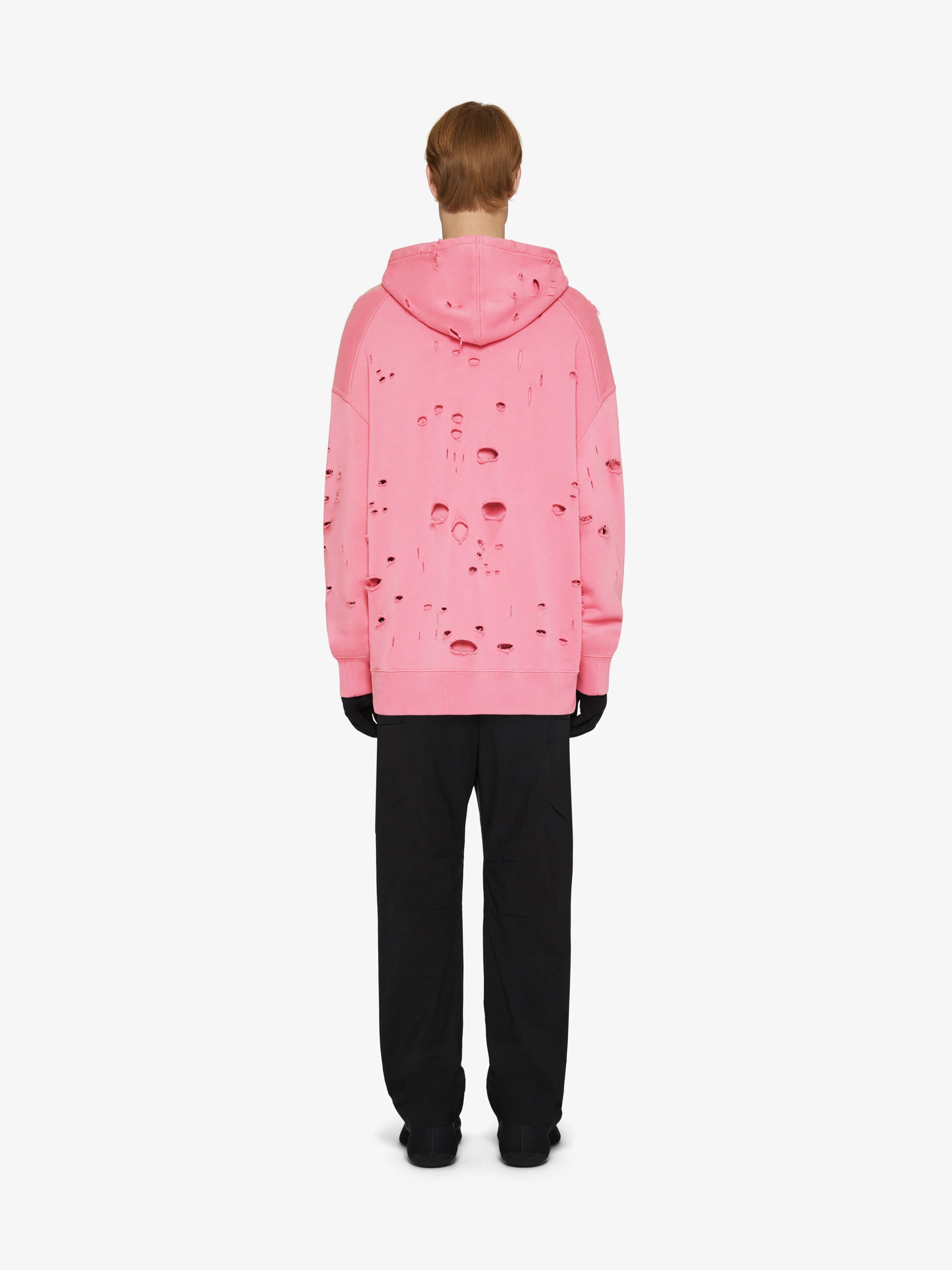 GIVENCHY ARCHETYPE HOODIE WITH DESTROYED EFFECT - 4