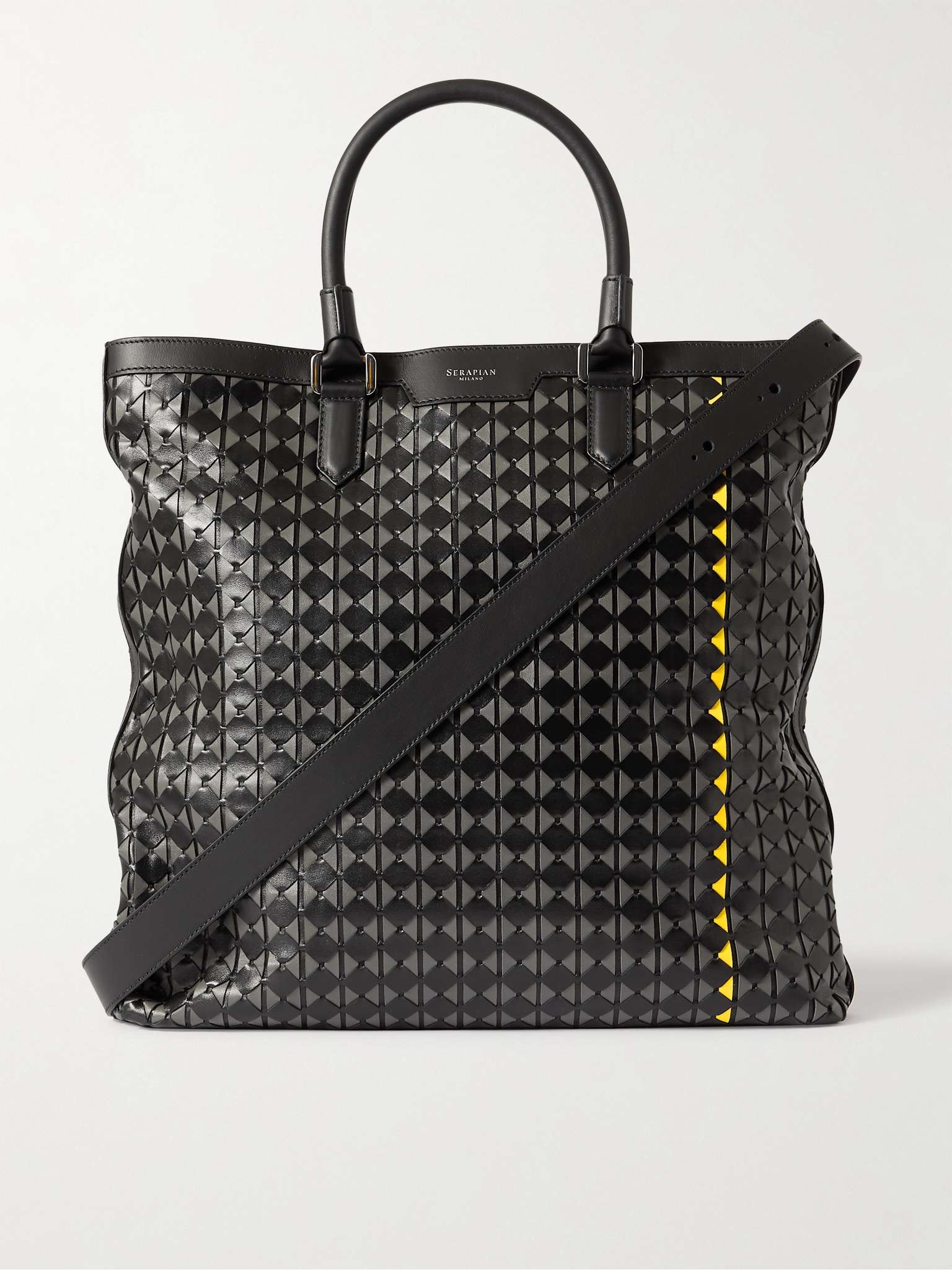 Woven Leather Tote Bag - 1