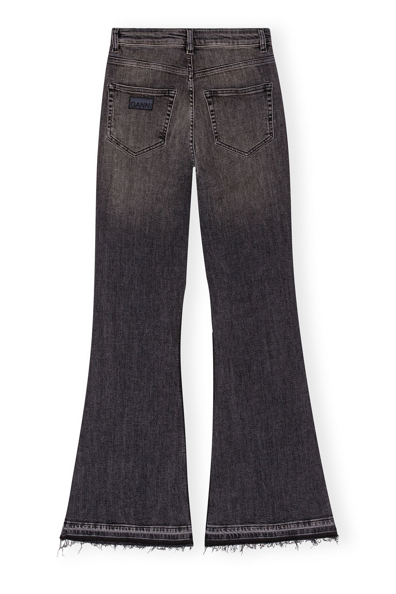 WASHED BLACK FLARED JEANS - 4