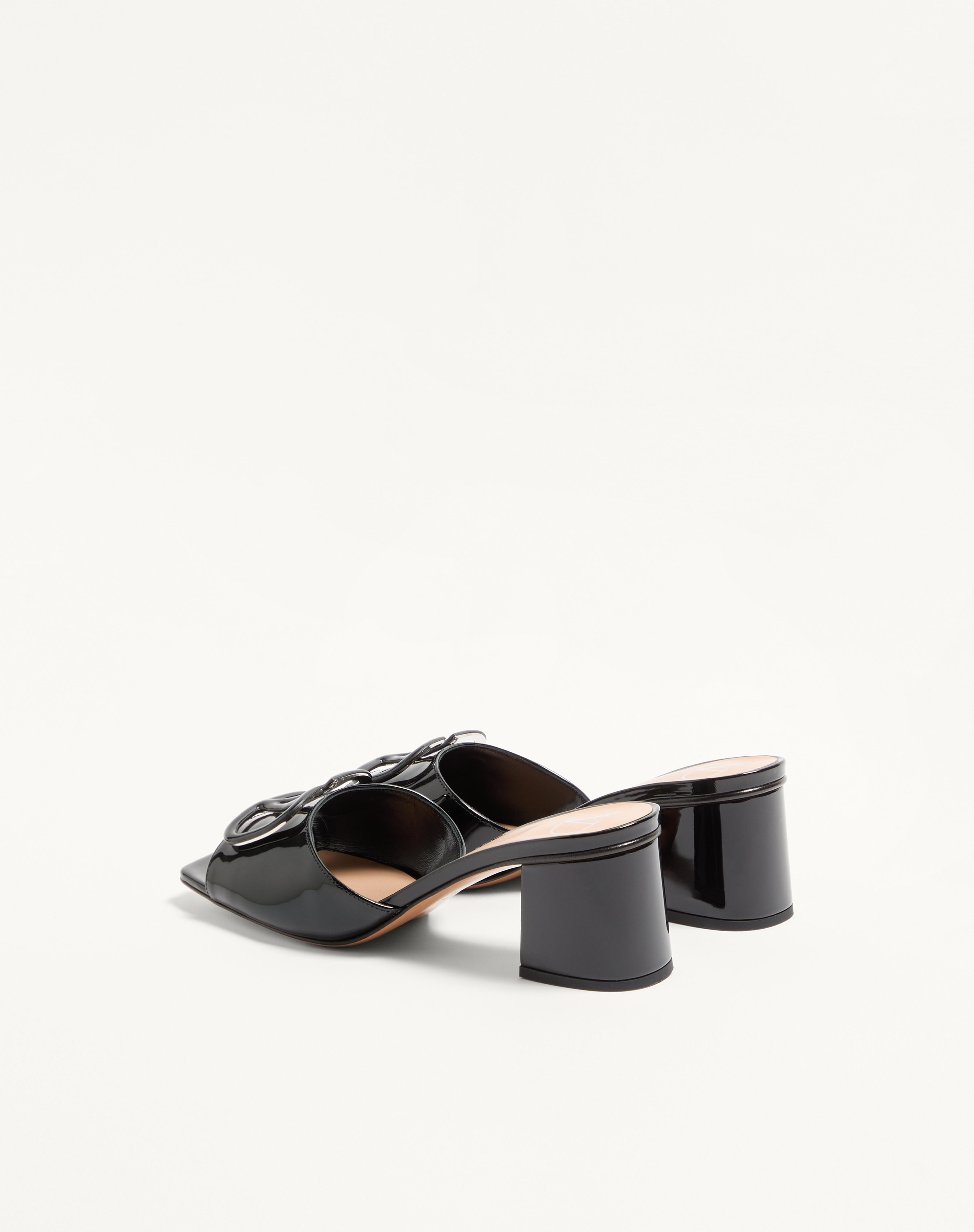 VLOGO SIGNATURE PATENT LEATHER SLIDE SANDAL 60MM - 5