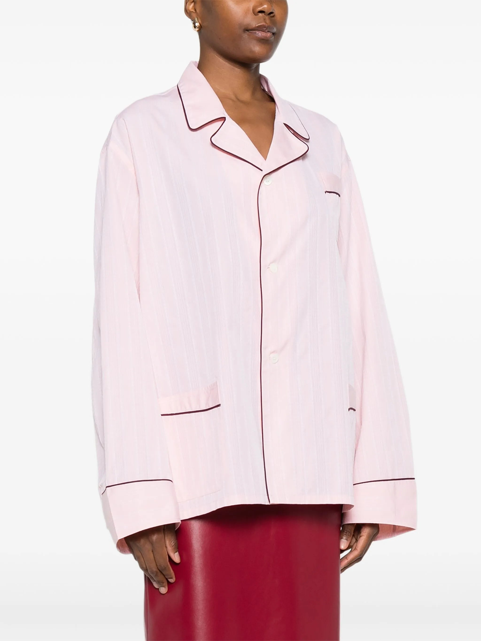 striped contrast-trim shirt - 3