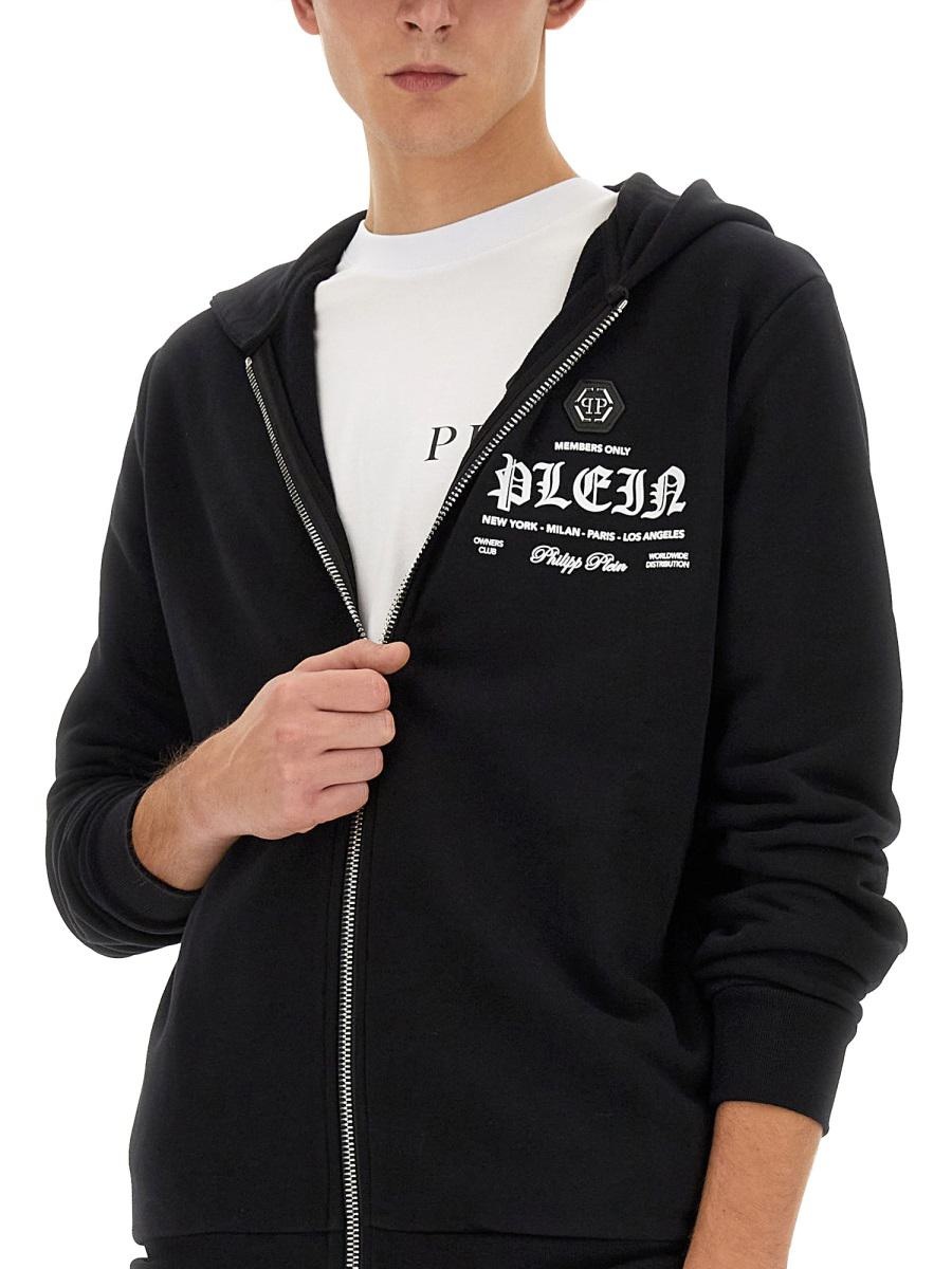 パーカー・フーディ PHILIPP PLEIN SWEATSHIRT WITH LOGO (SADCMJB3255_PJO002N02) Hoodie Sweatshirt Philipp Plein Sport