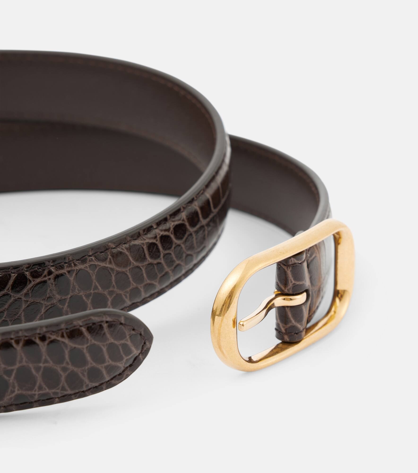 Reine croc-effect patent leather belt - 3