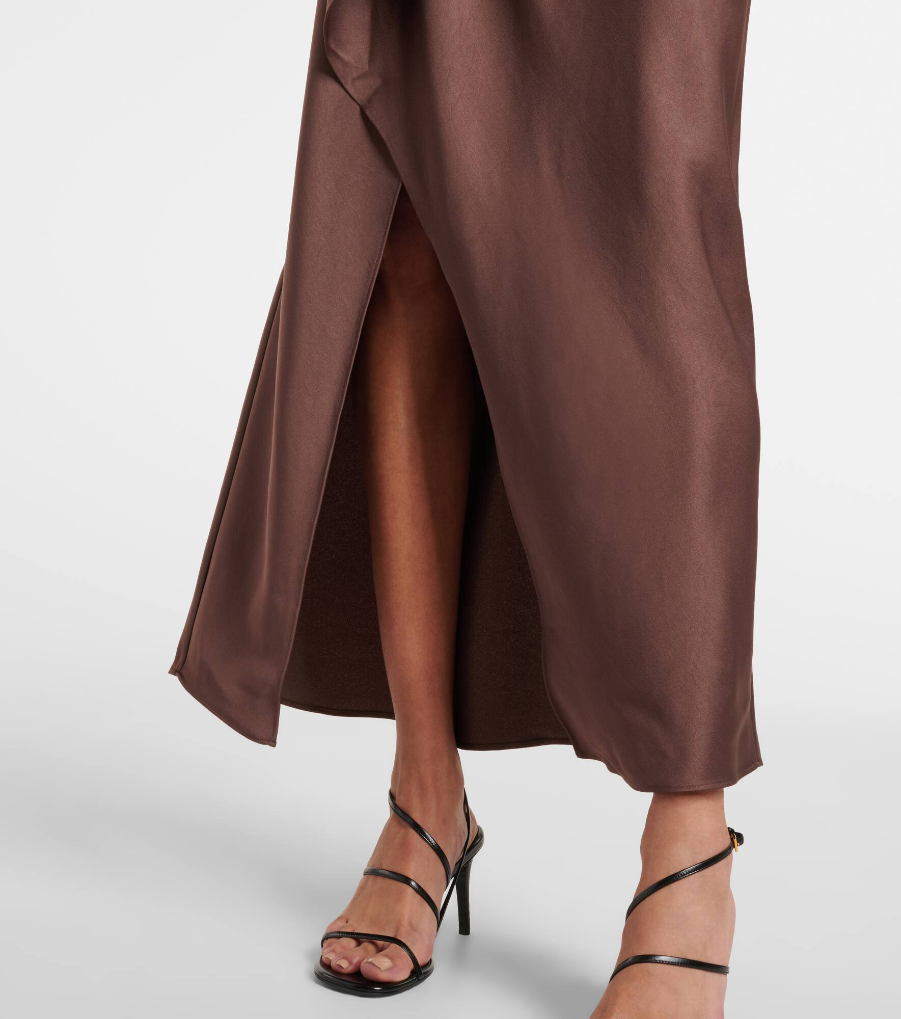 Talita draped satin wrap dress - 6