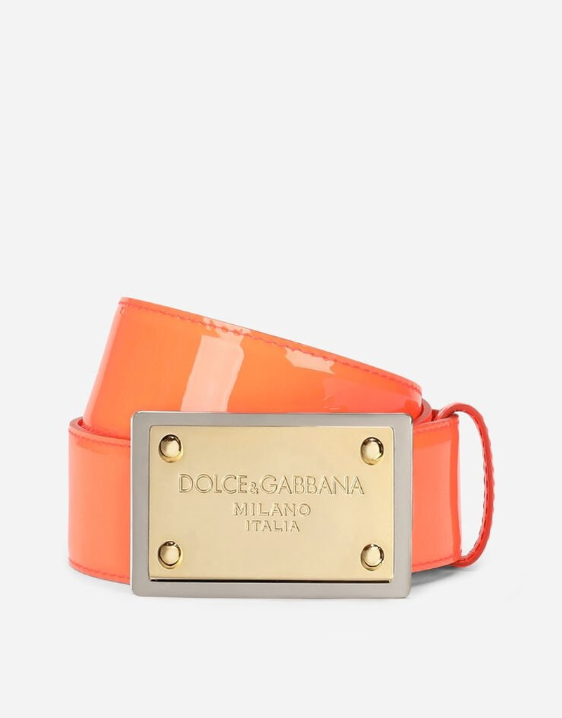 Neon patent leather belt 1