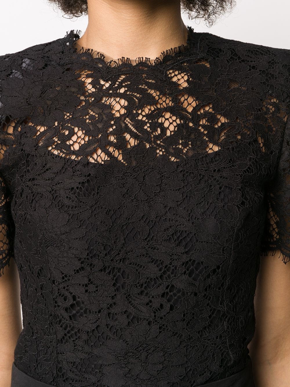 structured-shoulder lace blouse - 5