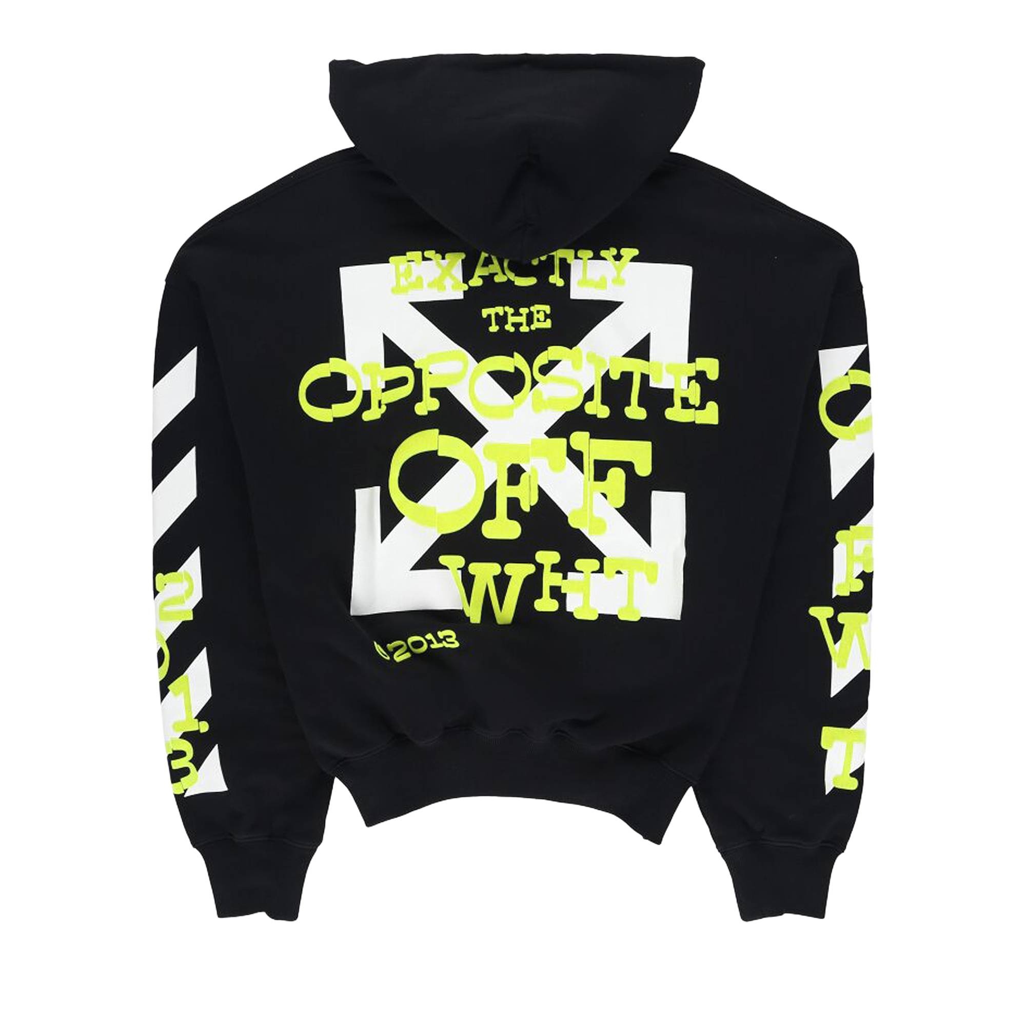 Off-White Opposite Arrow Boxy Hoodie 'Black/Lime' - 2