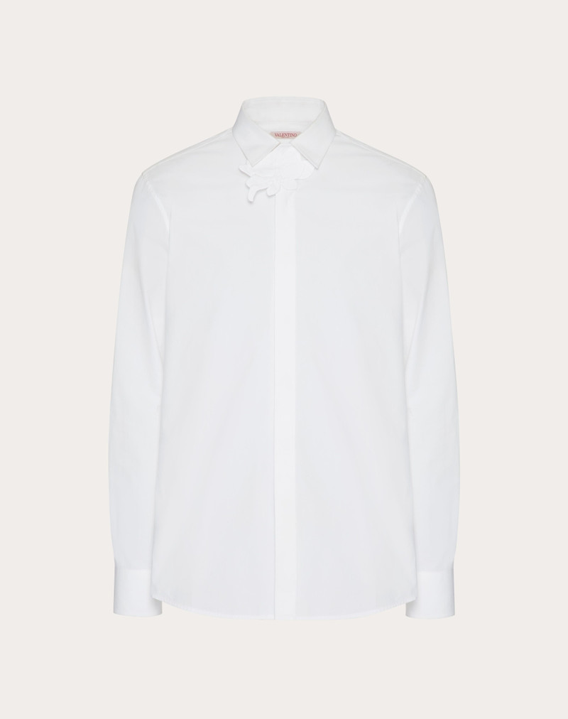 LONG-SLEEVED COTTON POPLIN SHIRT 꽃 종이 - 1