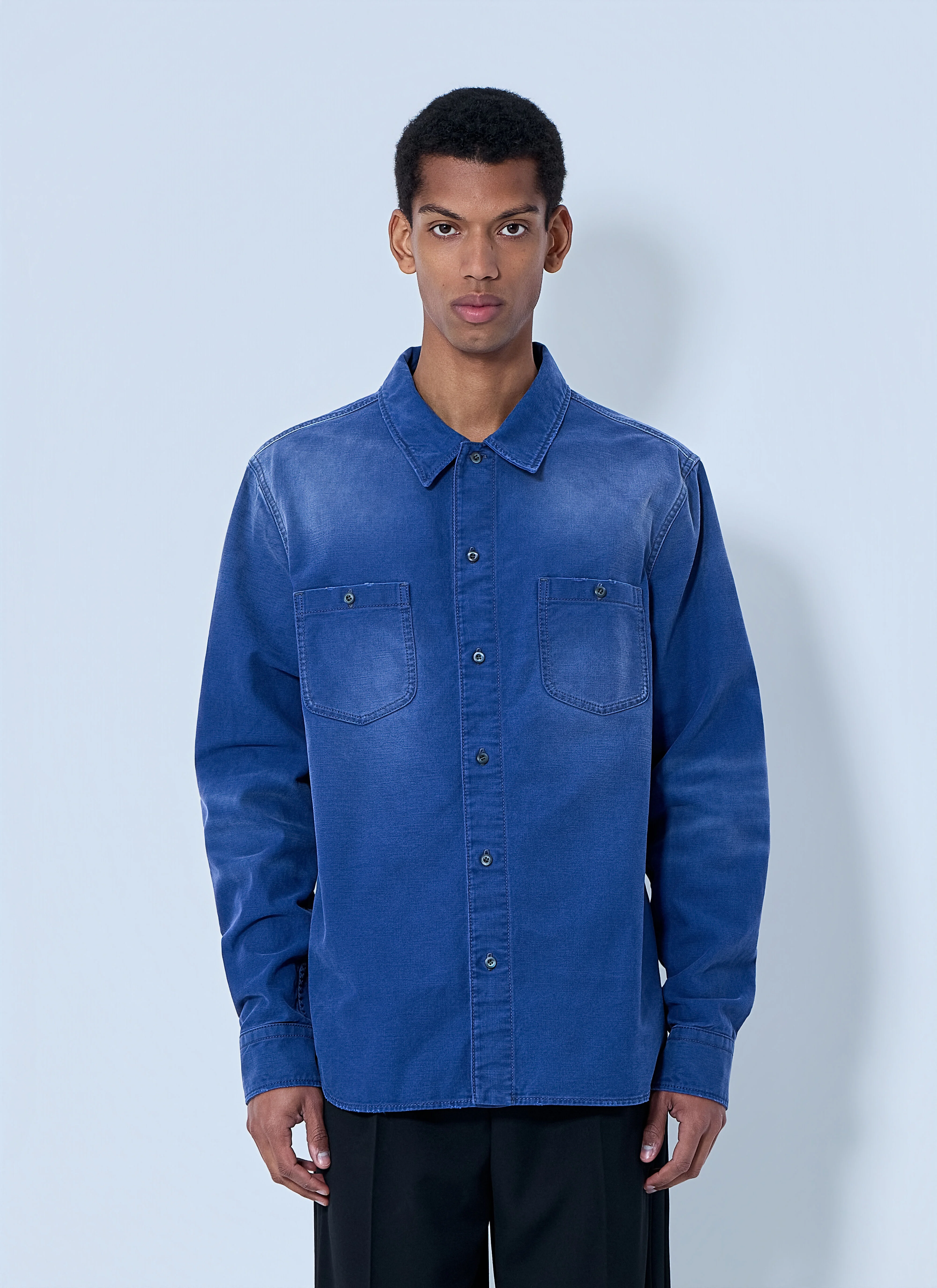 Denim Button-Down Shirt - 1
