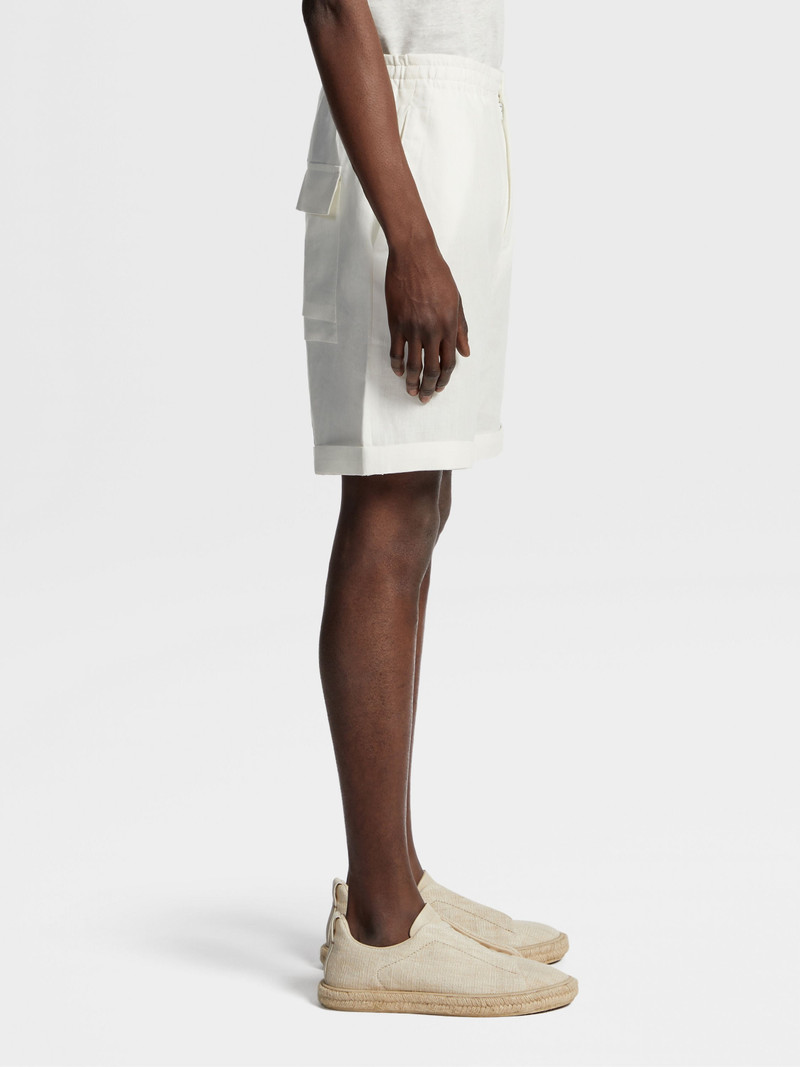 WHITE LINEN SHORTS 4